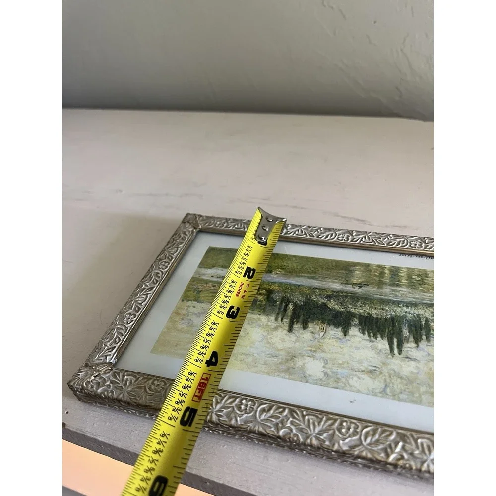 Vintage Photo Picture Frame Ornate Silver Metal Victorian Romantic 5